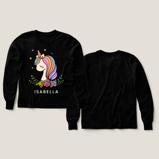 Unicorn Cute Whimsical Girly Persoonlijke naam (Voorkant /achterkant)