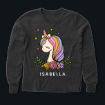 Unicorn Cute Whimsical Girly Persoonlijke naam<br><div class="desc">Eenhoorn Leuke Whimsical Girly Pink Floral Gepersonaliseerde Naam Meisjes T-shirts heeft een schattige eenhoorn met sterren,  harten en bloemen. Perfecte cadeaus voor meisjes voor verjaardag,  kerst,  feestdagen en meer. Ontworpen door ©Evco Studio www.zazzle.com/store/evcostudio</div>