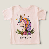 Unicorn Cute Whimsical Girly Persoonlijke naam (Design voorkant)