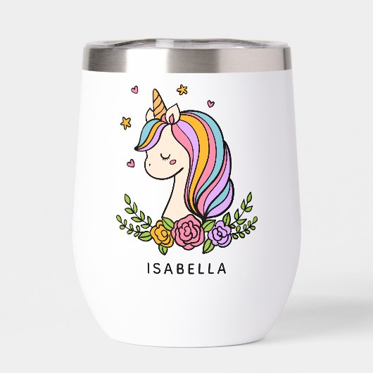 Unicorn Cute Whimsical Girly Persoonlijke naam (Achterkant)