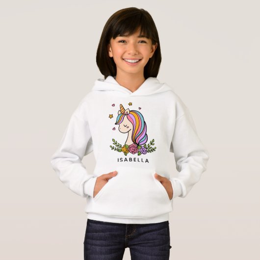 Unicorn Cute Whimsical Girly Persoonlijke naam (Voorkant volledig)