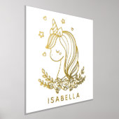 Unicorn Cute Whimsical Girly Persoonlijke naam Folie Afdrukken (Laagn)