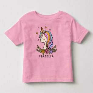Unicorn Cute Whimsical Girly Persoonlijke naam Kinder Shirts