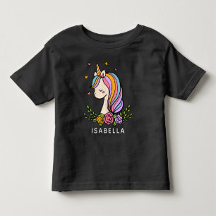Unicorn Cute Whimsical Girly Persoonlijke naam Kinder Shirts