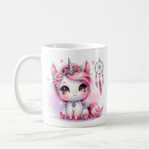 Unicorn Cute Whimsical Girly Persoonlijke naam Koffiemok