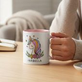 Unicorn Cute Whimsical Girly Persoonlijke naam Koffiemok