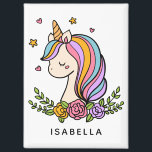 Unicorn Cute Whimsical Girly Persoonlijke naam Magneet<br><div class="desc">Unicorn Schattige Whimsical Girly Pink Floral Personalized Name Magnet heeft een leuke eenhoorn met sterren,  harten en bloemen. Perfect voor waterflessen,  beste vrienden,  verjaardagsfeestgeschenken en gunsten. Personaliseer door de tekst in het bijgeleverde tekstvak te bewerken. Ontworpen door ©Evco Studio www.zazzle.com/store/evcostudio</div>