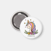 Unicorn Cute Whimsical Girly Persoonlijke naam Magneet (Voorkant / Achterkant)
