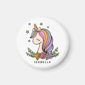 Unicorn Cute Whimsical Girly Persoonlijke naam Magneet (Voorkant)