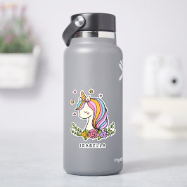 Unicorn Cute Whimsical Girly Persoonlijke naam Sticker