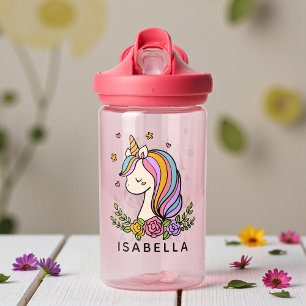 Unicorn Cute Whimsical Girly Persoonlijke naam Waterfles