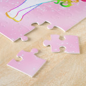 Unicorn Cute Whimsical Pink Stars Legpuzzel (Zijkant)