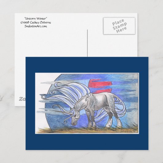 Unicorn Cycle - Winter ©1999 Briefkaart (Voorkant / Achterkant)