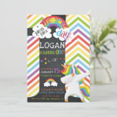 Unicorn Dab Birthday Uitnodiging (Staand voorkant)