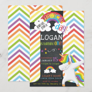 Unicorn Dab Birthday Uitnodiging