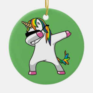Unicorn Dab Ornament