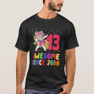 Unicorn Dabbing 13 jaar oude 13e verjaardag Gift f T-shirt
