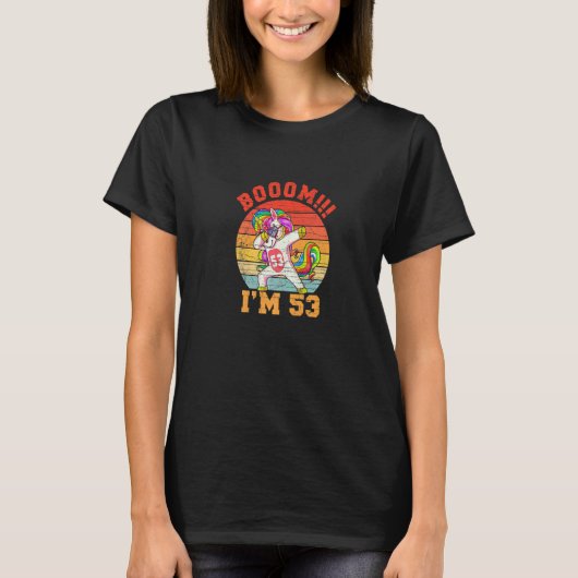 Unicorn Dabbing Bday Retro I'm 53 Years Old Birthd T-shirt (Voorkant)