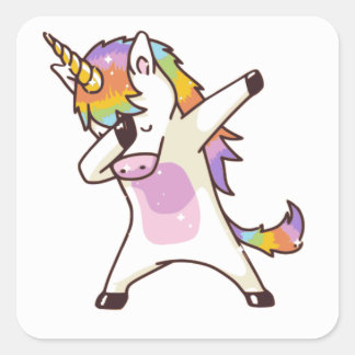 Unicorn Dabbing, cadeaus voor meisjes Vierkante Sticker
