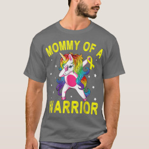 Unicorn Dabbing Gold Mam of a Warrior Chilhood T-shirt