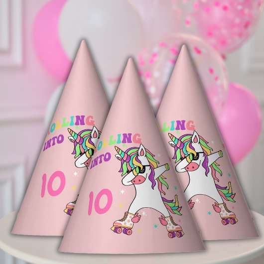 Unicorn Dabbing Roller Skateday Feesthoedjes