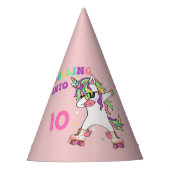 Unicorn Dabbing Roller Skateday Feesthoedjes (Voorkant)