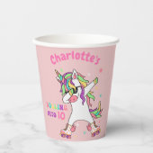 Unicorn Dabbing Roller Skateday Papieren Bekers (Voorkant)
