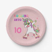 Unicorn Dabbing Roller Skateday Papieren Bordje (Voorkant)