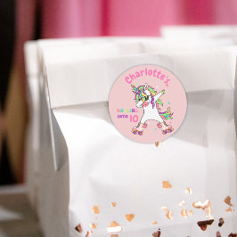 Unicorn Dabbing Roller Skateday Ronde Sticker