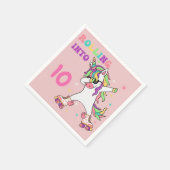 Unicorn Dabbing Roller Skateday Servet (Hoek)