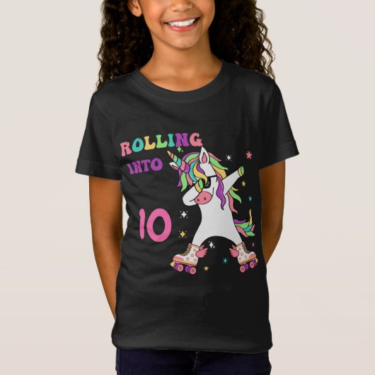 Unicorn Dabbing Roller Skateday T-shirt (Voorkant)