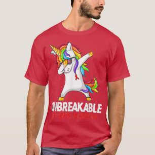 Unicorn Dabbing Unbreekable Hiv Aids Warrior Ribbo T-shirt