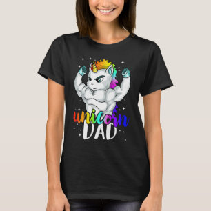 Unicorn Dad Manly Papa Unique Family Christm T-shirt
