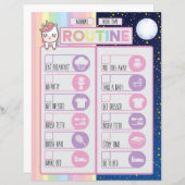 Unicorn Daily Night & Morning Routine Checklist (Voorkant / Achterkant)