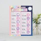 Unicorn Daily Night & Morning Routine Checklist (Staand voorkant)