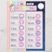 Unicorn Daily Night & Morning Routine Checklist (Voorkant)