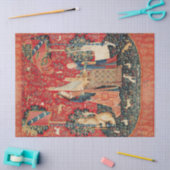 UNICORN, DAME SPELEN ORGEL Rood Groen Bloemen Tissuepapier (Craft)