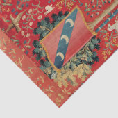 UNICORN, DAME SPELEN ORGEL Rood Groen Bloemen Tissuepapier (Detail)