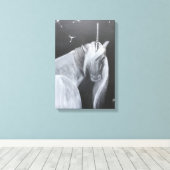 Unicorn & Dandelion canvas print (Insitu (Houten vloer))