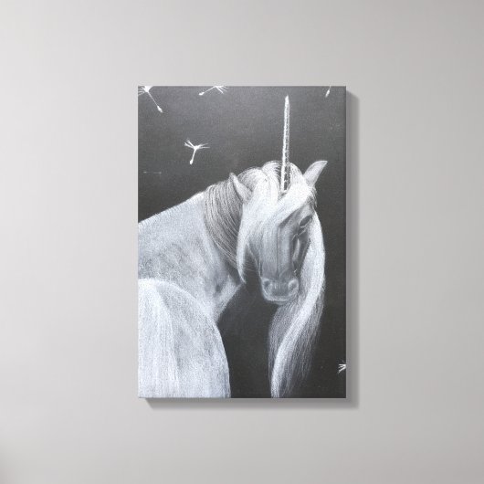 Unicorn & Dandelion canvas print (Voorkant)