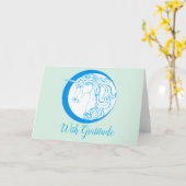 Unicorn Dankbaarheid Wenskaart- Blank binnen Kaart (Gele Bloem)