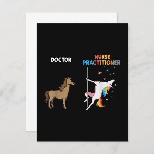 Unicorn Danspoolpool voor verpleegkundigen Bedankkaart (Voorkant / Achterkant)