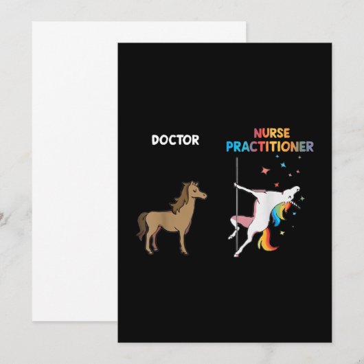 Unicorn Danspoolpool voor verpleegkundigen Bedankkaart (Voorkant / Achterkant)