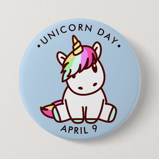 Unicorn Day, schattige kawaii unicorn Ronde Button 7,6 Cm (Voorkant)