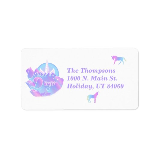 Unicorn Days / Return Address Labels (Voorkant)