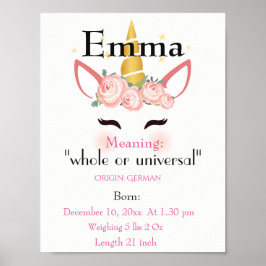 Unicorn de naam die keepaardkwekerij betekent poster