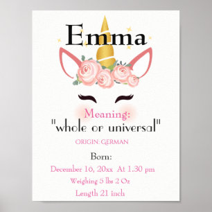 Unicorn de naam die keepaardkwekerij betekent poster