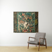 UNICORN DEFENDS ZELF, andere dieren groen Wandkleed (In Situ (horizontaal))