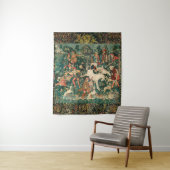 UNICORN DEFENDS ZELF, andere dieren groen Wandkleed (In situ)