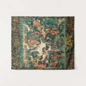 UNICORN DEFENDS ZELF, andere dieren groen Wandkleed (Voorkant (horizontaal))